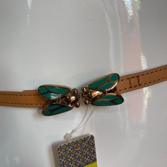 Tory Burch Belt Kissing Flies Size S - 29" Brown L - Picture 7 of 12